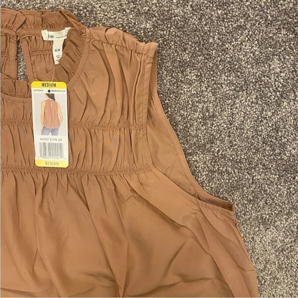 JOIE Limited Edition Womens Sleeveless Top Ruffled Neck Size M - Medium NWT $198 - Picture 4 of 16